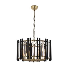 Avonni AV-60186-6E Eskitme/Siyah Kaplama Modern E14 Metal Cam 45cm Avize