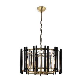 Avonni AV-60186-6E Eskitme/Siyah Kaplama Modern E14 Metal Cam 45cm Avize