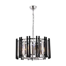 Avonni AV-60186-6K Krom/Siyah Kaplama Modern E14 Metal Cam 45cm Avize