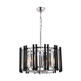 Avonni AV-60186-6K Krom/Siyah Kaplama Modern E14 Metal Cam 45cm Avize