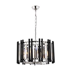 Avonni AV-60186-6K Krom/Siyah Kaplama Modern E14 Metal Cam 45cm Avize