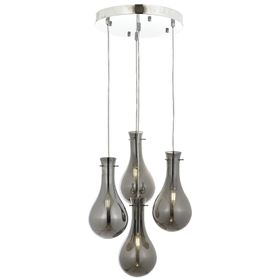 Avonni AV-60186-6K Krom/Siyah Kaplama Modern E14 Metal Cam 45cm Avize
