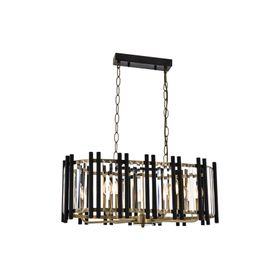 Avonni AV-60186-8EY Eskitme/Siyah Kaplama Modern E14 Metal Cam 80x35cm Avize