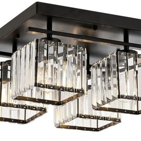 Avonni AV-60230-4BSY Eskitme-Siyah Boyalı 40x40 cm Modern Avize