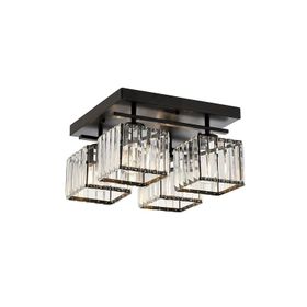 Avonni AV-60230-4BSY Eskitme-Siyah Boyalı 40x40 cm Modern Avize