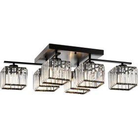 Avonni AV-60230-6BSY Eskitme-Siyah Boyalı 80x40 cm Modern Avize