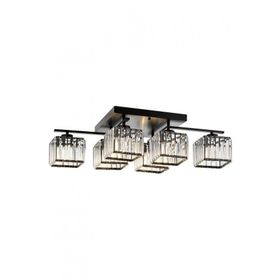 Avonni AV-60230-6BSY Eskitme-Siyah Boyalı 80x40 cm Modern Avize