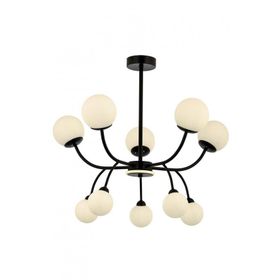 Avonni AV-60386-10BSY Siyah Boyalı G9 Metal Cam 80 cm Modern Avize
