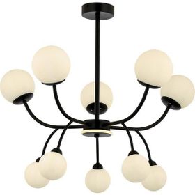 Avonni AV-60386-10BSY Siyah Boyalı G9 Metal Cam 80 cm Modern Avize