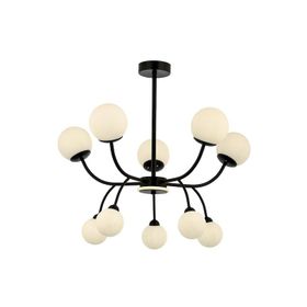 Avonni AV-60386-10BSY Siyah Boyalı G9 Metal Cam 80 cm Modern Avize