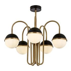 Avonni AV-60387-5E Siyah-Eskitme Boya-Kaplama E27 Metal Cam 60 cm Modern Avize