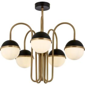 Avonni AV-60387-5E Siyah-Eskitme Boya-Kaplama E27 Metal Cam 60 cm Modern Avize
