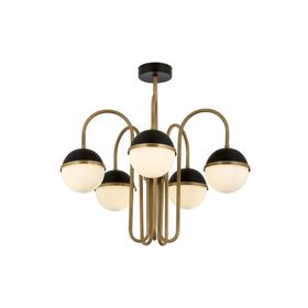 Avonni AV-60387-5E Siyah-Eskitme Boya-Kaplama E27 Metal Cam 60 cm Modern Avize