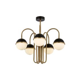 Avonni AV-60387-5E Siyah-Eskitme Boya-Kaplama E27 Metal Cam 60 cm Modern Avize