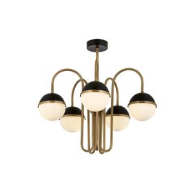 Avonni AV-60387-5E Siyah-Eskitme Boya-Kaplama E27 Metal Cam 60 cm Modern Avize