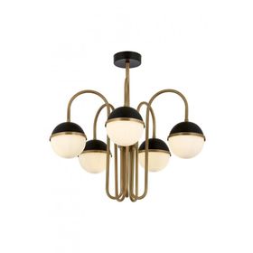 Avonni AV-60387-5EY Siyah Eskitme Boya-Kaplama E27 Metal Cam 100X15 cm Modern Avize