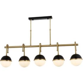 Avonni AV-60387-5EY Siyah Eskitme Boya-Kaplama E27 Metal Cam 100X15 cm Modern Avize