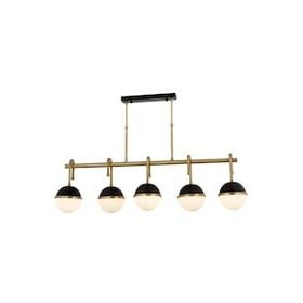 Avonni AV-60387-5EY Siyah Eskitme Boya-Kaplama E27 Metal Cam 100X15 cm Modern Avize