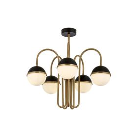 Avonni AV-60387-5EY Siyah Eskitme Boya-Kaplama E27 Metal Cam 100X15 cm Modern Avize