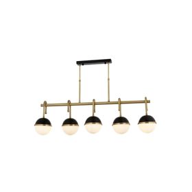 Avonni AV-60387-5EY Siyah Eskitme Boya-Kaplama E27 Metal Cam 100X15 cm Modern Avize