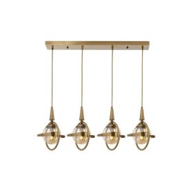 Avonni AV-60391-4EY Eskitme Kaplama E14 Metal Cam 80X25 cm Siyah Modern Avize