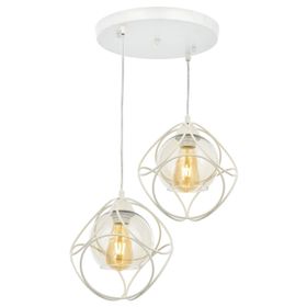 Avonni AV-65196-2T-BBY Beyaz Boyalı Modern E27 Metal Cam 50cm Avize
