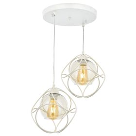Avonni AV-65196-2T-BBY Beyaz Boyalı Modern E27 Metal Cam 50cm Avize