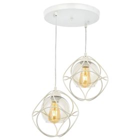 Avonni AV-65196-2T-BBY Beyaz Boyalı Modern E27 Metal Cam 50cm Avize