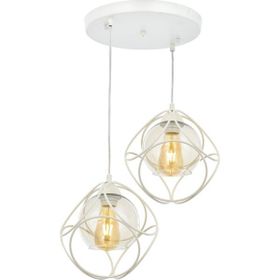 Avonni AV-65196-2T-BBY Beyaz Boyalı Modern E27 Metal Cam 50cm Avize