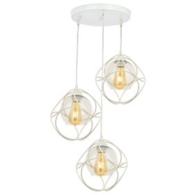 Avonni AV-65196-3T-BBY Beyaz Boyalı Modern E27 Metal Cam 50cm Avize