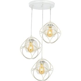 Avonni AV-65196-3T-BBY Beyaz Boyalı Modern E27 Metal Cam 50cm Avize