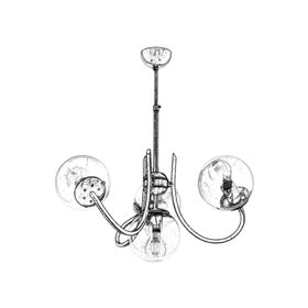 Avonni AV-65217-4BSY Eskitme Siyah Boyalı Metal Cam 58 cm Modern Avize