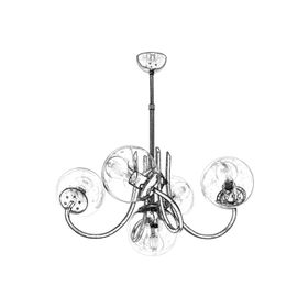 Avonni AV-65217-5E Eskitme Kaplama Metal Cam 60 cm Modern Avize