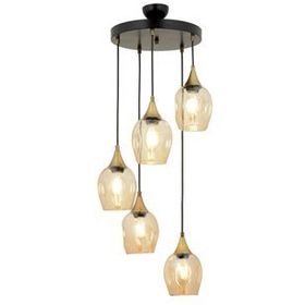 Avonni AV-65234-5T-BSY Siyah Boyalı 40 cm Modern Avize