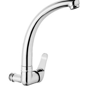 Avorio Alaska Tek Su Girişli Duvardan Çıkışlı Mix Boru Krom Kuğu Lavabo Batarya