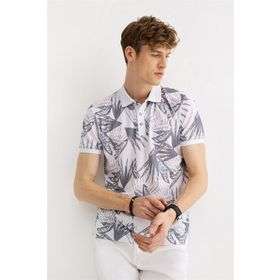 Avva A01Y1015 Haki Polo Yaka Baskılı Erkek T-Shirt