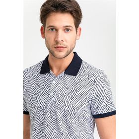 Avva A01Y1015 Haki Polo Yaka Baskılı Erkek T-Shirt