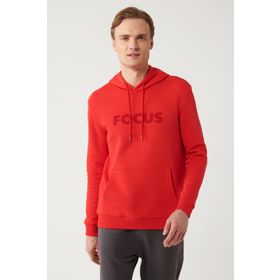 Avva A32Y1193 Kırmızı Erkek Kapüşonlu Sweatshirt