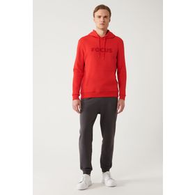 Avva A32Y1193 Kırmızı Erkek Kapüşonlu Sweatshirt