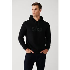Avva A32Y1295 Siyah Erkek Kapüşonlu Sweatshirt
