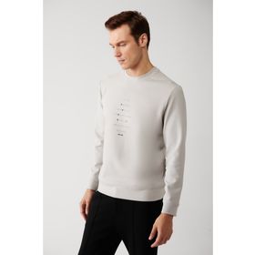Avva A32Y1383 Gri Erkek Bisiklet Yaka Sweatshirt