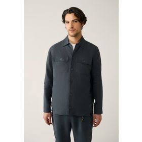 Avva A41Y2087 Antrasit Klasik Yaka %100 Keten Comfort Fit Gömlek Ceket