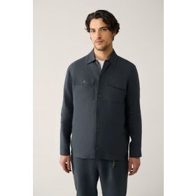 Avva A41Y2087 Antrasit Klasik Yaka %100 Keten Comfort Fit Gömlek Ceket