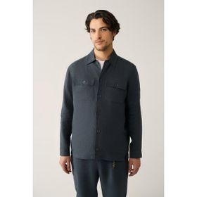 Avva A41Y2087 Antrasit Klasik Yaka %100 Keten Comfort Fit Gömlek Ceket