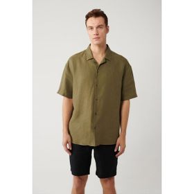 Avva A41Y2209 Haki Fit Erkek Gömlek