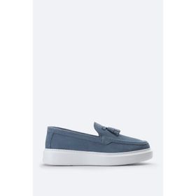 Avva A41Y8029 Erkek İndigo Süet Hafif Loafer Ayakkabı