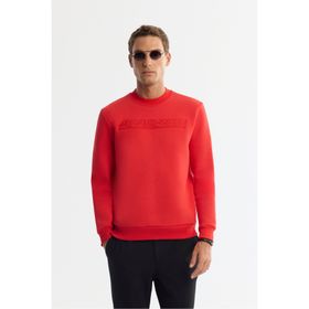 Avva A42Y1306 Kırmızı Bisiklet Yaka 3 İplik Şardonlu Erkek Sweatshirt