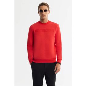 Avva A42Y1306 Kırmızı Bisiklet Yaka 3 İplik Şardonlu Erkek Sweatshirt