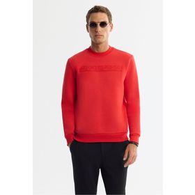 Avva A42Y1306 Kırmızı Bisiklet Yaka 3 İplik Şardonlu Erkek Sweatshirt