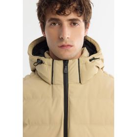 Avva A42Y6157 Bej Comfort Fit Kapüşonlu Erkek Mont